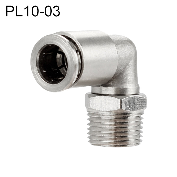 PL10-03 LAIZE Nickel Plated Copper Elbow Male Thread Pneumatic Quick Fitting Connector - Interface Series by LAIZE | Online Shopping UK | buy2fix
