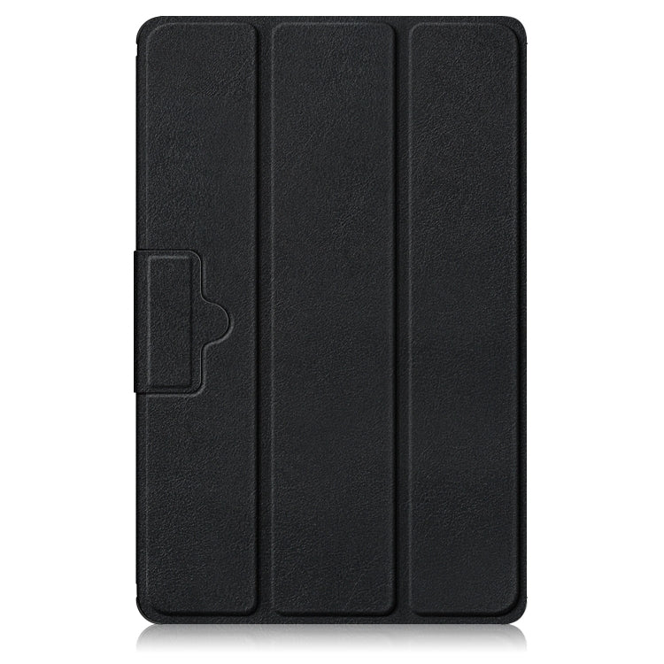 For Lenovo Tab M10 10.1 3rd Gen 3-folding Magnetic Buckle Custer Texture Leather Smart Tablet Case(Black) - Lenovo by buy2fix | Online Shopping UK | buy2fix