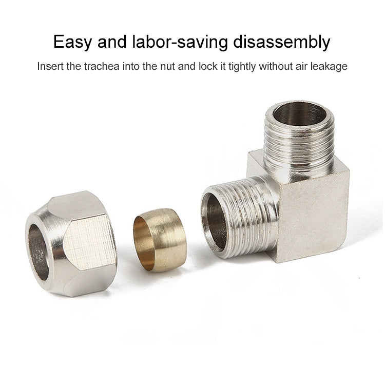 PL10-03 LAIZE Nickel Plated Copper Reducer Elbow Pneumatic Quick Fitting Connector - Interface Series by LAIZE | Online Shopping UK | buy2fix