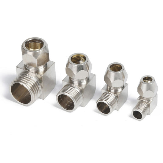 PL8-02 LAIZE Nickel Plated Copper Reducer Elbow Pneumatic Quick Fitting Connector by LAIZE