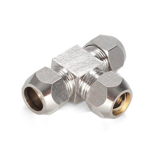 KT-PE-10 LAIZE Nickel Plated Copper T Type Tee Pneumatic Quick Fitting Copper Pipe Connector by LAIZE