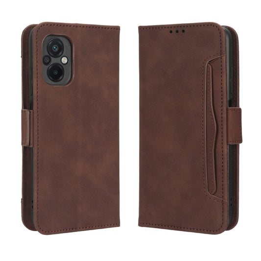 For Xiaomi Poco M5 Skin Feel Calf Texture Card Slots Leather Phone Case(Brown) by buy2fix