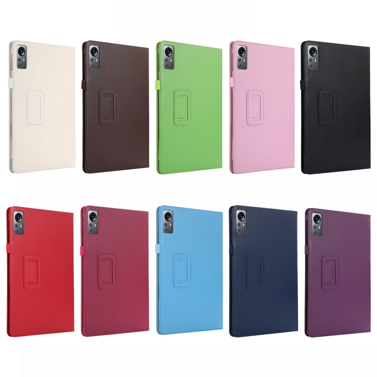 For Xiaomi Pad 5 Pro 12.4 Litchi Texture Leather Tablet Case with Holder(Dark Blue) by buy2fix