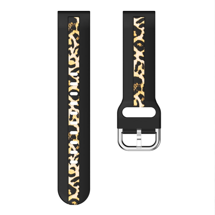 For Samsung Galaxy Watch 5 Pro 45mm Vertical Grain Printing Silicone Watch Band(Black Leopard Print) - Watch Bands by buy2fix | Online Shopping UK | buy2fix
