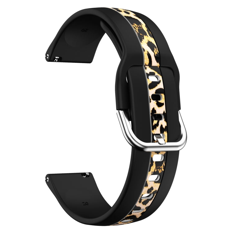 For Samsung Galaxy Watch 5 Pro 45mm Vertical Grain Printing Silicone Watch Band(Black Leopard Print) - Watch Bands by buy2fix | Online Shopping UK | buy2fix