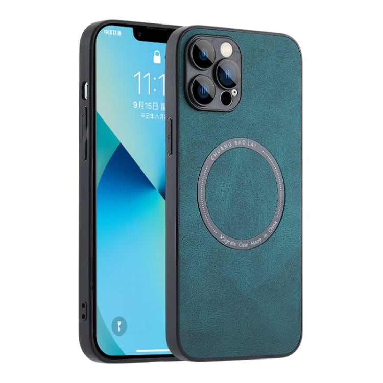 For iPhone 11 Pro Leather Texture Magsafe Phone Case(Green) - iPhone 11 Pro Max Cases by buy2fix | Online Shopping UK | buy2fix