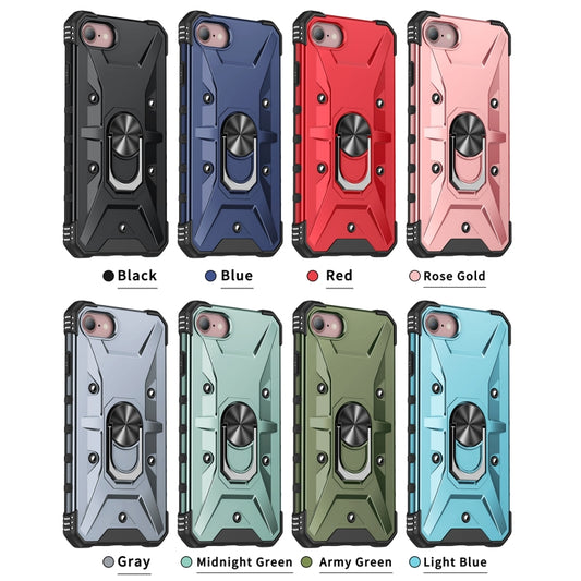 For iPhone SE 2022 / SE 2020 / 7 / 8 Ring Holder Phone Case(Light Blue) by buy2fix