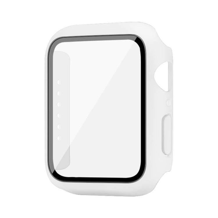 For Apple Watch SE 2023 44 mm / SE 2022 44mm imak PC Frame Case with Tempered Glass Film(White) - Watch Cases by imak | Online Shopping UK | buy2fix