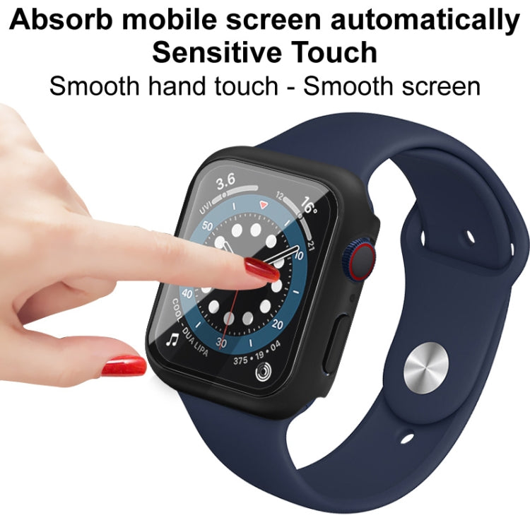 For Apple Watch SE 2023 44 mm / SE 2022 44mm imak PC Frame Case with Tempered Glass Film(White) - Watch Cases by imak | Online Shopping UK | buy2fix
