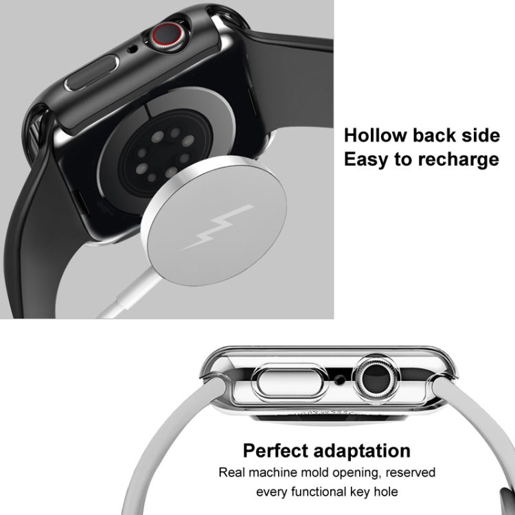 For Apple Watch SE 2023 44 mm / SE 2022 44mm imak PC Frame Case with Tempered Glass Film(White) - Watch Cases by imak | Online Shopping UK | buy2fix