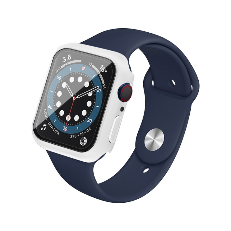 For Apple Watch Series 9 / 8 45mm imak PC Frame Case with Tempered Glass Film(White) - Watch Cases by imak | Online Shopping UK | buy2fix