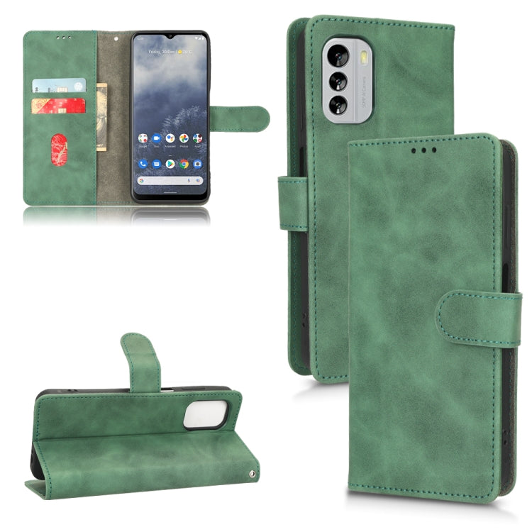 For Nokia G60 Skin Feel Magnetic Flip Leather Phone Case(Green) - Nokia Cases by buy2fix | Online Shopping UK | buy2fix
