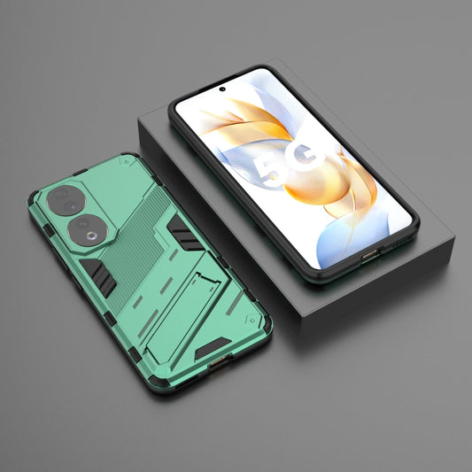 For Honor 90 Punk Armor PC + TPU Phone Case with Holder(Green) - Honor Cases by buy2fix | Online Shopping UK | buy2fix