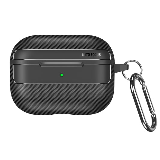 For AirPods Pro Carbon Fiber Texture Anti-fall Earphone Protective Case(Black) by buy2fix