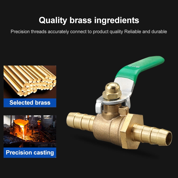 LAIZE Pneumatic Hose Barb Brass Shutoff Ball Valve, Specification:Thickened 10mm - Valve Series by LAIZE | Online Shopping UK | buy2fix