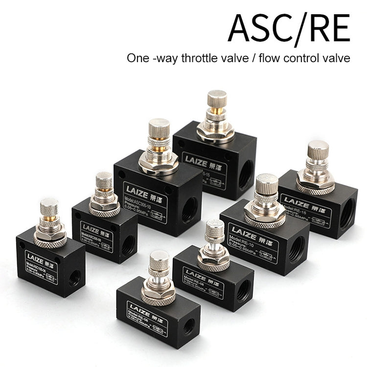 LAIZE Pneumatic Speed Regulating One-way Throttle Valve, Specification:ASC100-06 DN06mm - Valve Series by LAIZE | Online Shopping UK | buy2fix