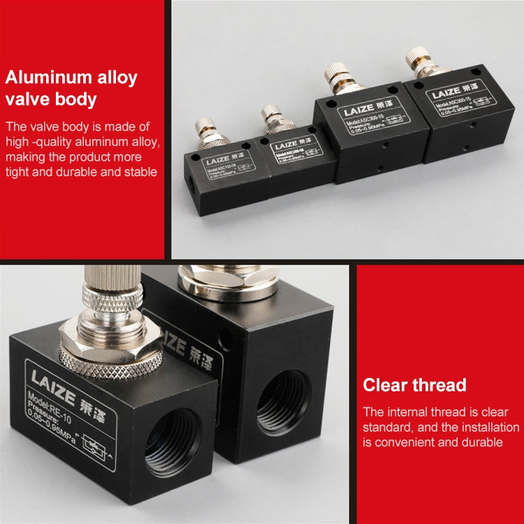 LAIZE Pneumatic Speed Regulating One-way Throttle Valve, Specification:RE-06 DN06mm - Valve Series by LAIZE | Online Shopping UK | buy2fix