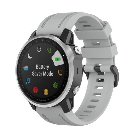 For Garmin Fenix 6S 20mm Quick Release Official Texture Wrist Strap Watchband with Plastic Button(Grey) by buy2fix