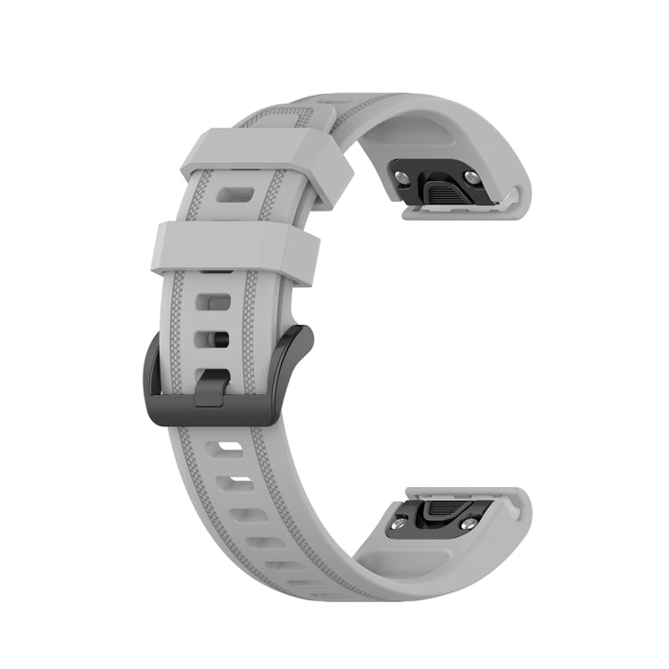 For Garmin Fenix 6S 20mm Quick Release Official Texture Wrist Strap Watchband with Plastic Button(Grey) - Watch Bands by buy2fix | Online Shopping UK | buy2fix