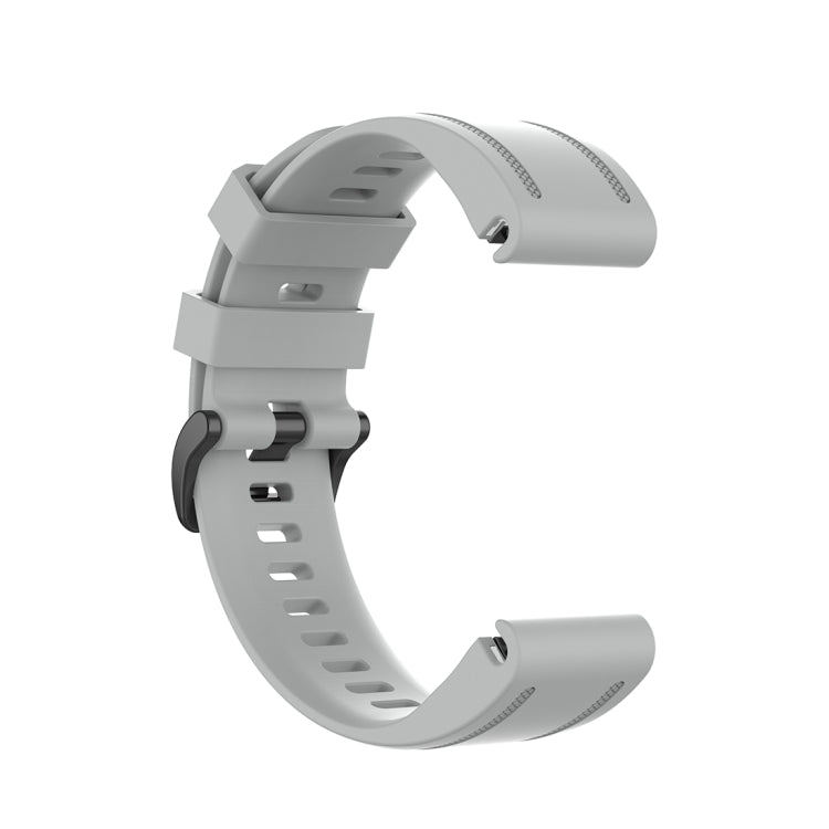 For Garmin Fenix 6S 20mm Quick Release Official Texture Wrist Strap Watchband with Plastic Button(Grey) - Watch Bands by buy2fix | Online Shopping UK | buy2fix