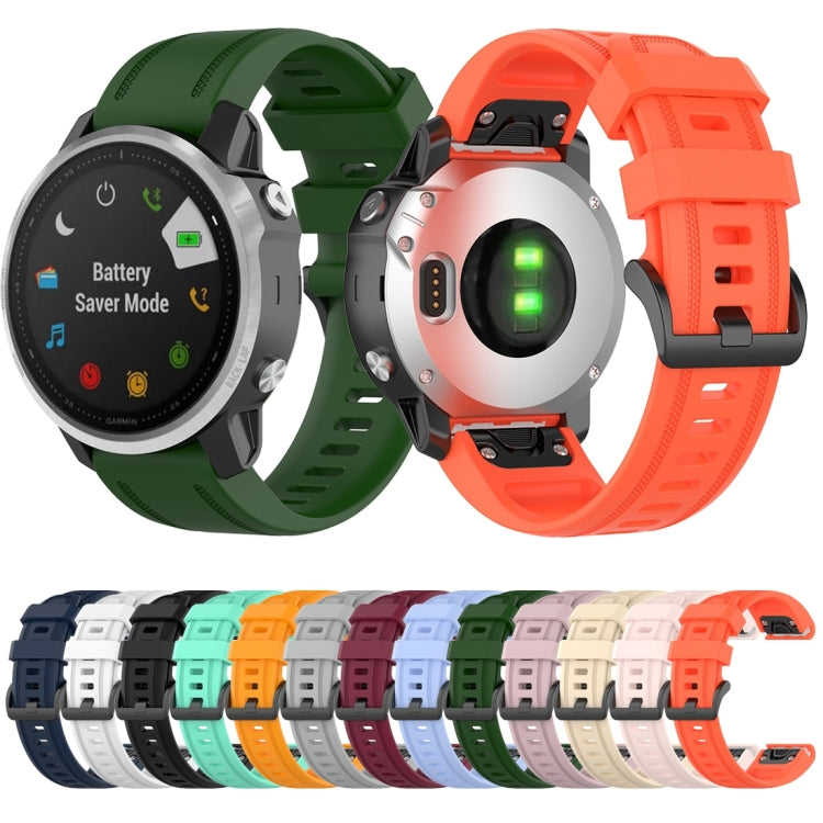 For Garmin Fenix 6S 20mm Quick Release Official Texture Wrist Strap Watchband with Plastic Button(White) by buy2fix