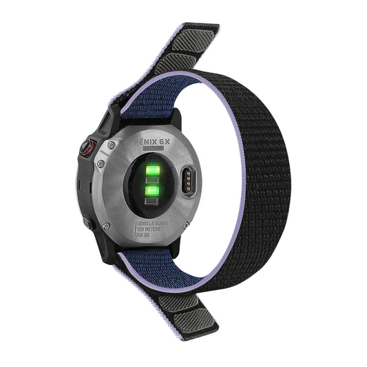 For Garmin Fenix 7 Hook And Loop Fastener Nylon Watch Band(Midnight Blue) by buy2fix