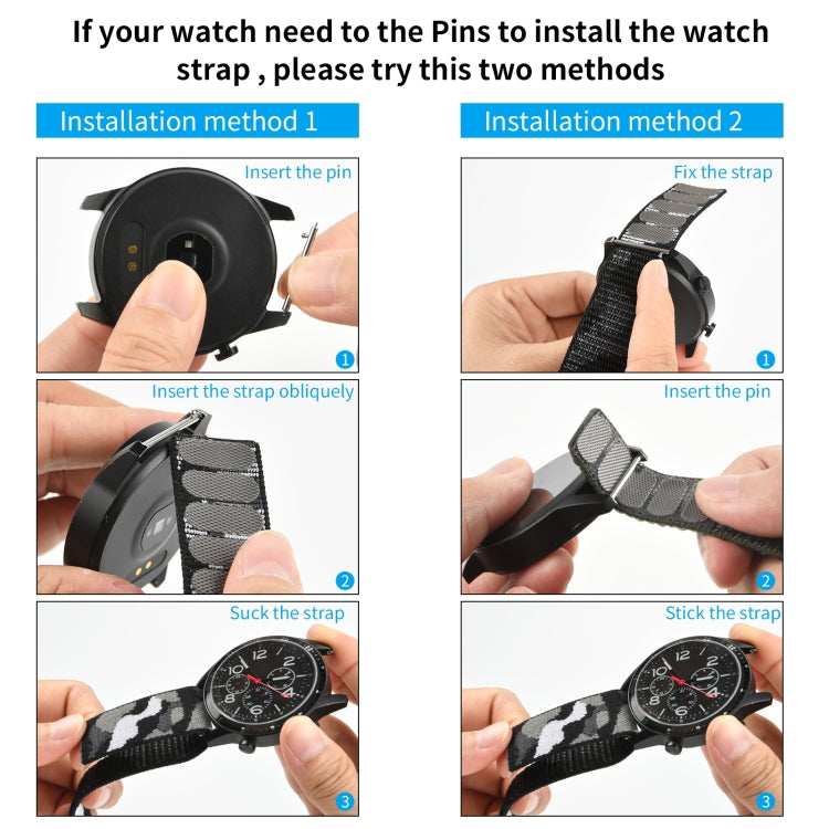 For Garmin Fenix 7 Hook And Loop Fastener Nylon Watch Band(Black Grey) - Watch Bands by buy2fix | Online Shopping UK | buy2fix