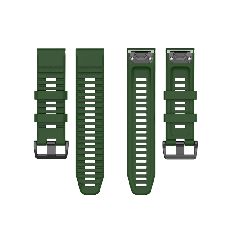 For Garmin Fenix 6X 26mm Quick Release Official Texture Wrist Strap Watchband with Plastic Button(Army Green) - Watch Bands by buy2fix | Online Shopping UK | buy2fix