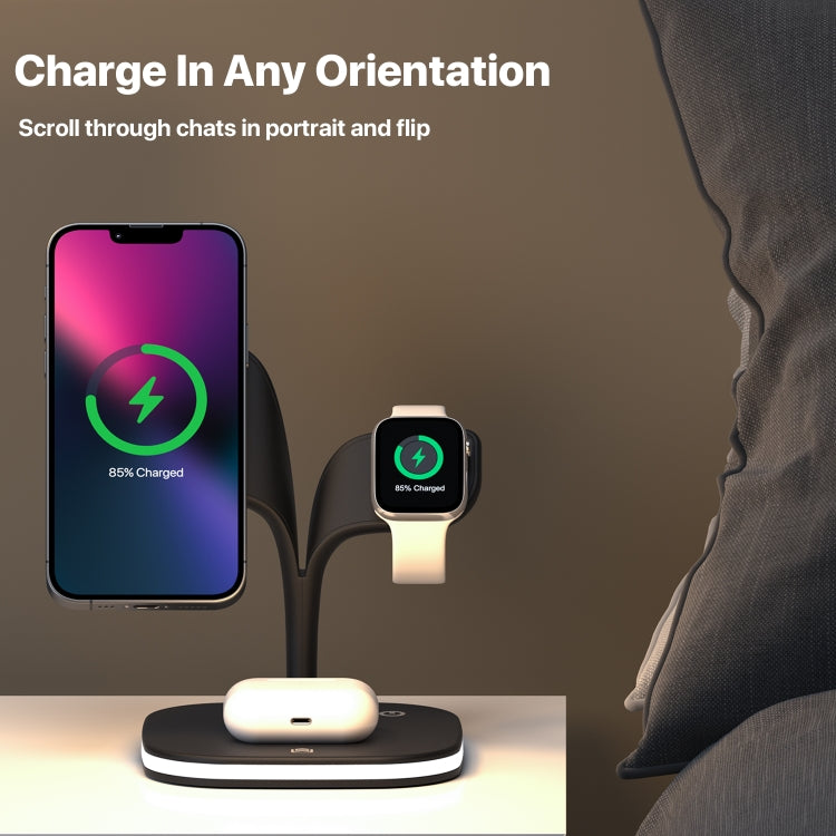 SoulBytes YM-UD22 15W 5 in 1 Magnetic Wireless Charger with Stand Function(Black) - Apple Accessories by Soulbytes | Online Shopping UK | buy2fix