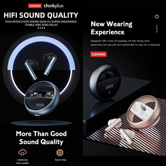 Lenovo LP60 TWS Wireless Bluetooth 5.3 Noise Reduction Earphone(White) by Lenovo