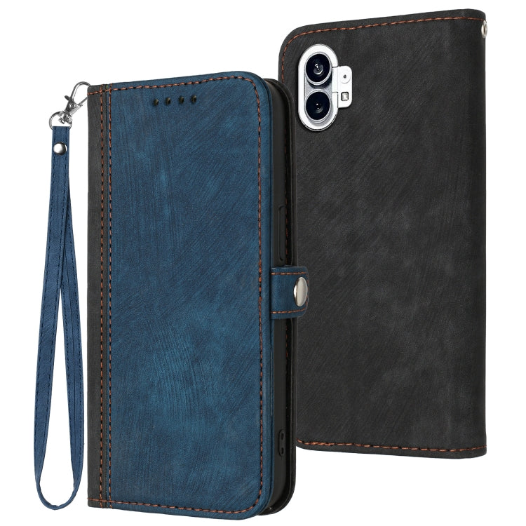 For Nothing Phone 1 Side Buckle Double Fold Hand Strap Leather Phone Case(Royal Blue) - Nothing Cases by buy2fix | Online Shopping UK | buy2fix