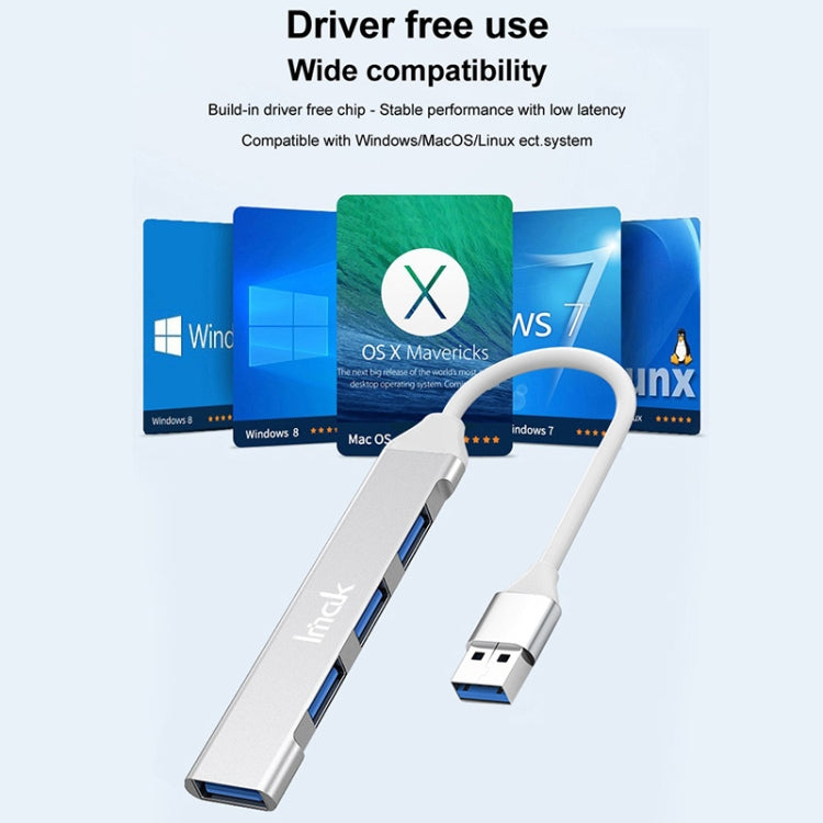 imak 4 in 1 Multifunctional Docking Station HUB, Interface:USB(Silver) by imak