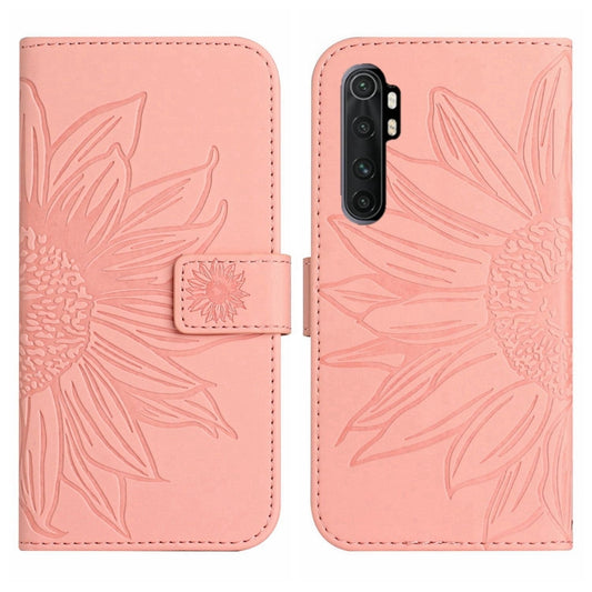 For Xiaomi Redmi Mi Note 10 Lite Skin Feel Sun Flower Pattern Flip Leather Phone Case with Lanyard(Pink) by buy2fix