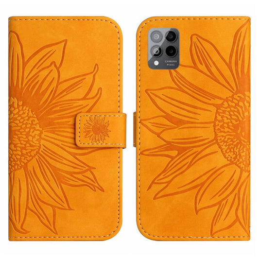 For T-Mobile Revvl 6 Pro 5G Skin Feel Sun Flower Pattern Flip Leather Phone Case with Lanyard(Yellow) by buy2fix
