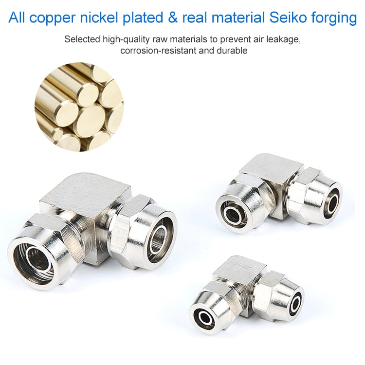 PV-10 LAIZE Nickel Plated Copper Elbow Pneumatic Quick Connector - Interface Series by LAIZE | Online Shopping UK | buy2fix