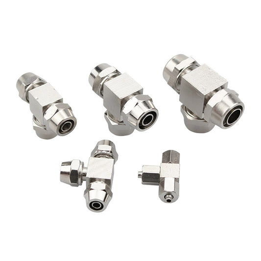 PE-4 LAIZE Nickel Plated Copper Y-type Tee Pneumatic Quick Connector by LAIZE