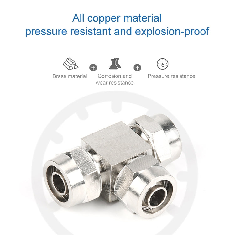 PE-12 LAIZE Nickel Plated Copper Y-type Tee Pneumatic Quick Connector - Interface Series by LAIZE | Online Shopping UK | buy2fix