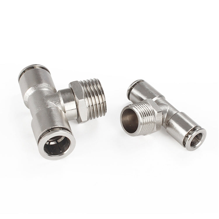 PB6-04 LAIZE Nickel Plated Copper Male Tee Branch Pneumatic Quick Connector - Interface Series by LAIZE | Online Shopping UK | buy2fix