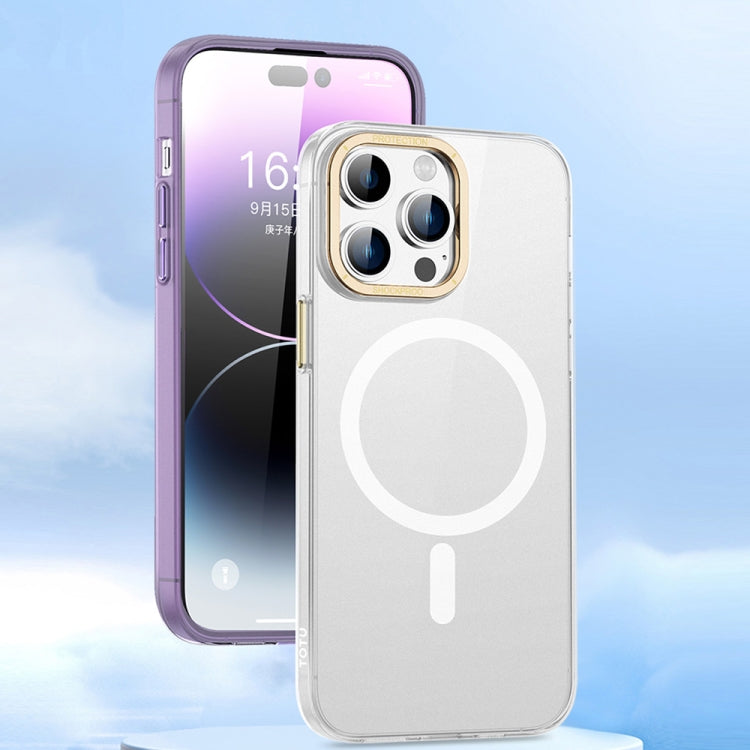For iPhone 14 TOTUDESIGN AA-194 Crystal Color Series Magsafe Magnetic Phone Case(Purple) - iPhone 14 Cases by TOTUDESIGN | Online Shopping UK | buy2fix