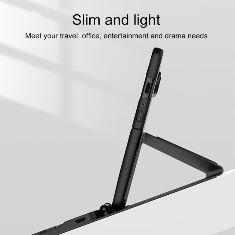 For Samsung Galaxy Z Fold4 5G Magnetic Folding Bluetooth Keyboard Leather Case(Black) - Samsung Keyboard by buy2fix | Online Shopping UK | buy2fix