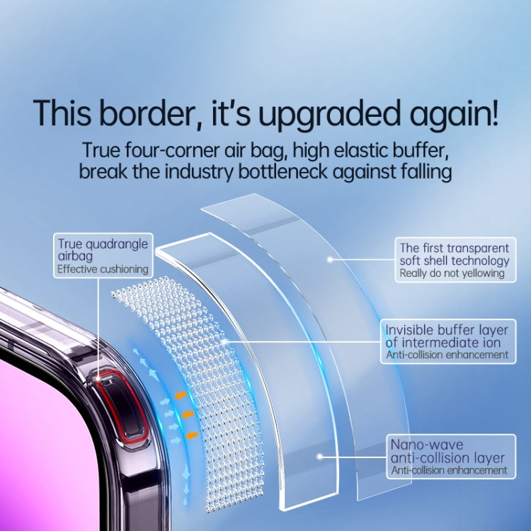 For iPhone 14 Pro SULADA Crystal Steel Series TPU Transparent Phone Case(Blue) by SULADA