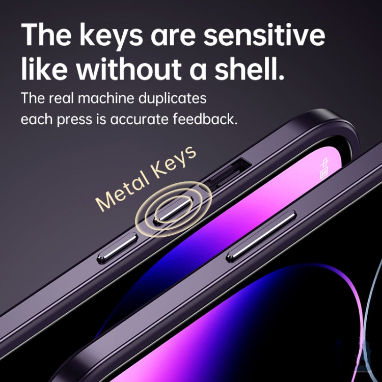 For iPhone 14 Pro SULADA Metal Frame + Nano Glass + TPU Phone Case(Dark Purple) by SULADA