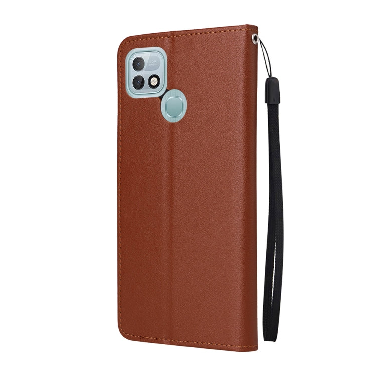 For Infinix Hot 10i Multifunctional Horizontal Flip Leather Case with Three Card Slot(Brown) - Infinix Cases by buy2fix | Online Shopping UK | buy2fix