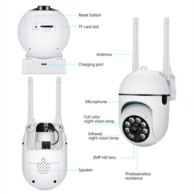 A7 1080P HD Wireless WiFi Smart Surveillance Camera Support Night Vision / Two Way Audio without Memory - Wireless Camera by buy2fix | Online Shopping UK | buy2fix