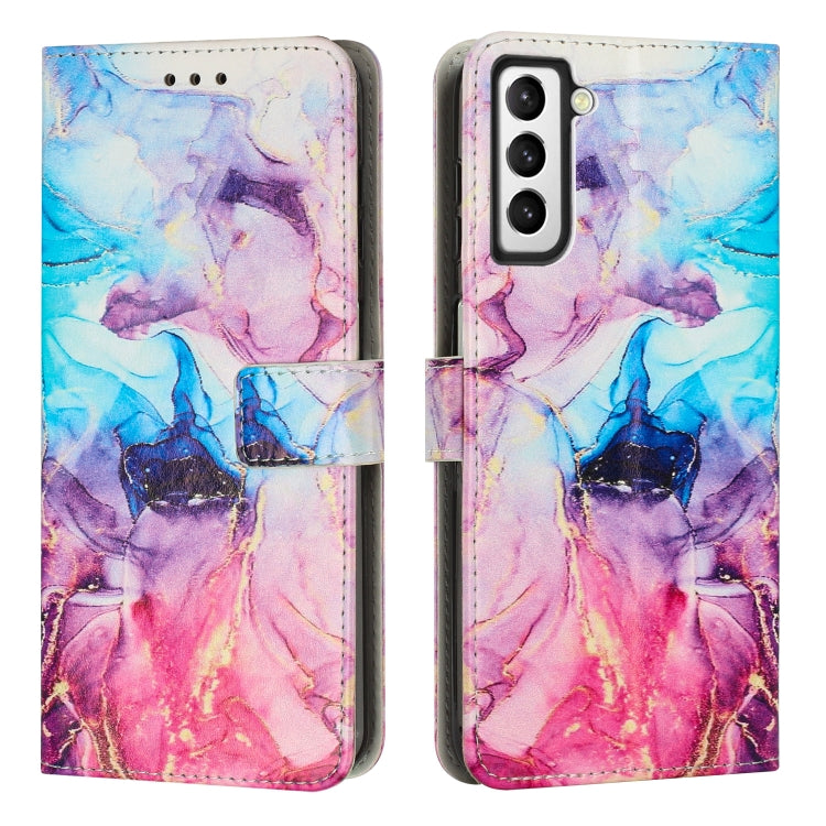 For Samsung Galaxy S23+ 5G Painted Marble Pattern Leather Phone Case(Pink Purple) - Galaxy S23+ 5G Cases by buy2fix | Online Shopping UK | buy2fix