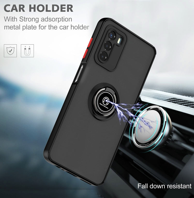 For Motorola Moto G42 Q Shadow 1 Series TPU + PC Phone Case with Ring(Red) - Motorola Cases by buy2fix | Online Shopping UK | buy2fix