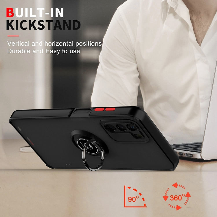 For Motorola Moto G42 Q Shadow 1 Series TPU + PC Phone Case with Ring(Black+Black) by buy2fix