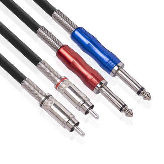 3051K63 Dual RCA Male to Dual 6.35mm 1/4 inch Male Mixer Audio Cable, Length:3m - Microphone Audio Cable & Connector by buy2fix | Online Shopping UK | buy2fix