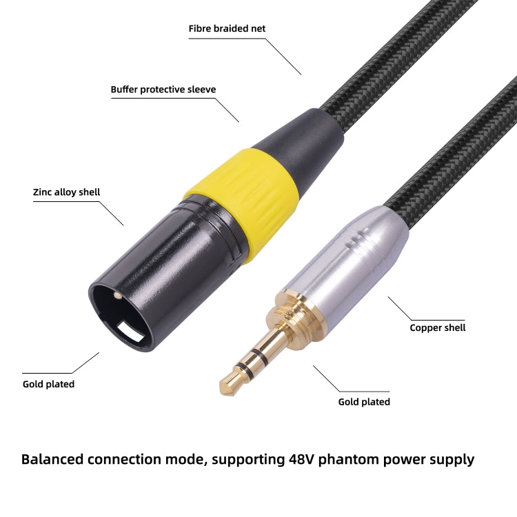 SB423K108-03 3.5mm Male to XLR 3pin Male Audio Cable, Length: 30cm - Microphone Audio Cable & Connector by buy2fix | Online Shopping UK | buy2fix