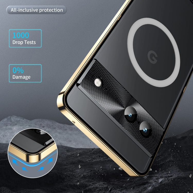 For Google Pixel 7a MagSafe Magnetic Frosted Metal Phone Case(Gold) - Google Cases by buy2fix | Online Shopping UK | buy2fix